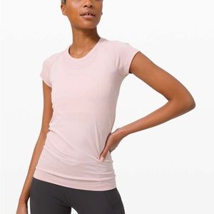 Light pink lululemon short sleeve swiftly tech